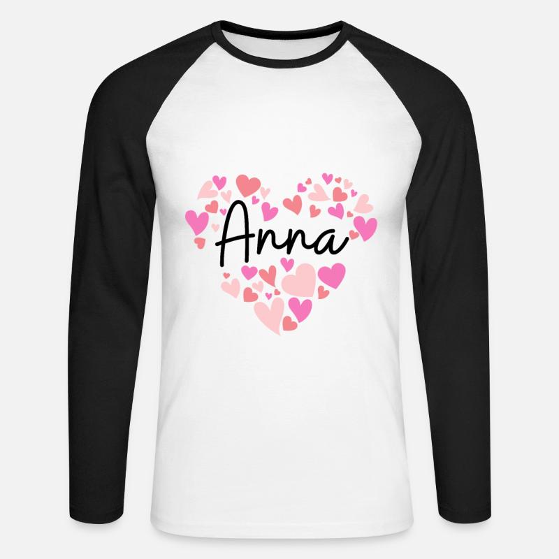 Amo Anna - Maglia da baseball a manica lunga da uomo - bianco/nero