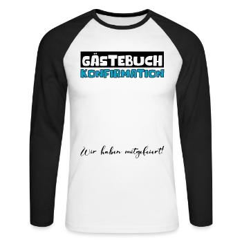 Guestbook Girls Boys Youth Consecration Confirmation Decoration - Unisex Long Sleeve Baseball T-Shirt - white/black - Front - Nik (191cm)