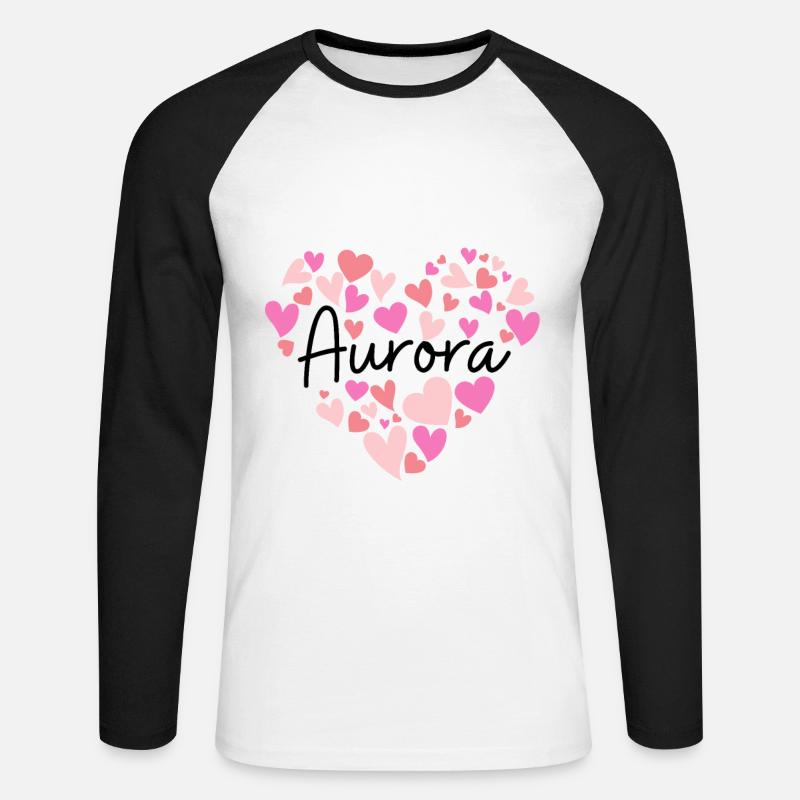 Adoro Aurora - Maglia da baseball a manica lunga da uomo - bianco/nero