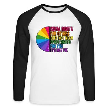Equal Rights For Others LGBT Bi Pride Month - Unisex Baseballshirt langarm - Weiß/Schwarz - Vorne - Nik (191cm)