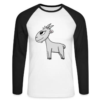 Goat Goat Buck - Unisex Long Sleeve Baseball T-Shirt - white/black - Front - Nik (191cm)