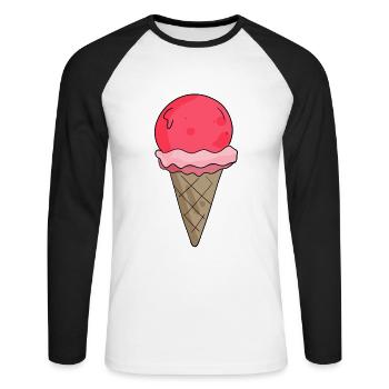 Ice - Unisex Long Sleeve Baseball T-Shirt - white/black - Front - Nik (191cm)