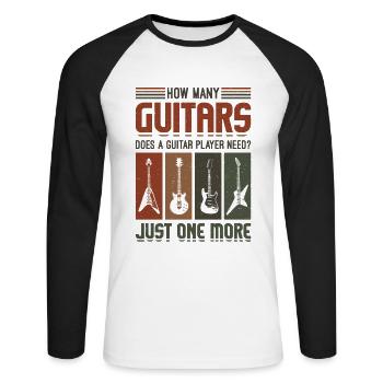 Un autre guitariste - T-shirt baseball manches longues Homme - blanc/noir - Devant - Nik (191cm)