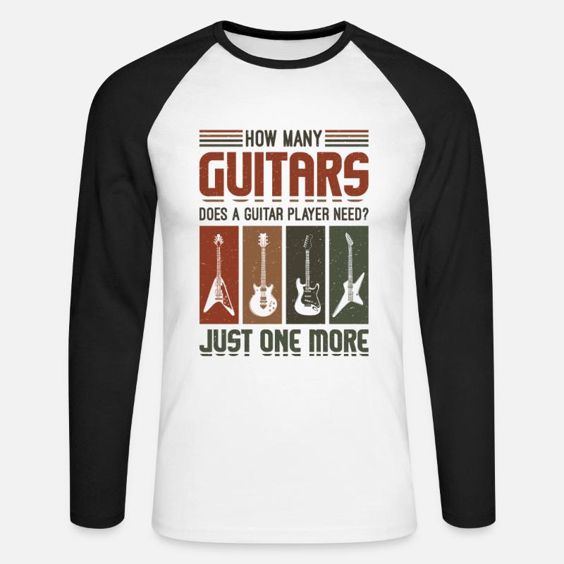 Noch ein Gitarrist - Unisex Baseballshirt langarm - Weiß/Schwarz