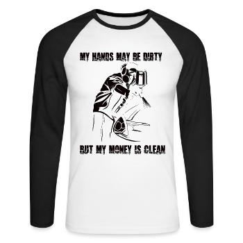 Auto painter Auto Body Painter Car mechanic - Unisex Long Sleeve Baseball T-Shirt - white/black - Front - Nik (191cm)
