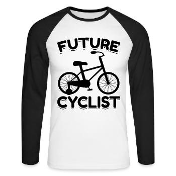 Cycliste nouveau-né Cyclisme - T-shirt baseball manches longues Homme - blanc/noir - Devant - Nik (191cm)