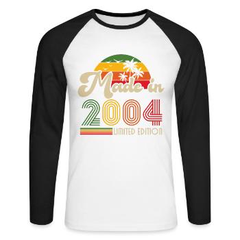 Humor Geburtstagsgeschenk 2004 Vintage Retro - Unisex Baseballshirt langarm - Weiß/Schwarz - Vorne - Nik (191cm)