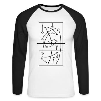Volleyball Tactics Move Volleyball Player - Unisex Long Sleeve Baseball T-Shirt - white/black - Front - Nik (191cm)