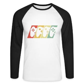 Level 50 Complete 50th Birthday Gamer - Unisex Long Sleeve Baseball T-Shirt - white/black - Front - Nik (191cm)