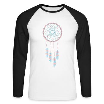 Dreamcatcher Dream Catcher Fashion pour femmes - T-shirt baseball manches longues Homme - blanc/noir - Devant - Nik (191cm)