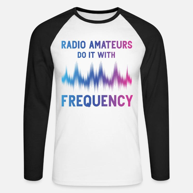 Funkamateure Tun Es Mit Frequenz - Unisex Baseballshirt langarm - Weiß/Schwarz
