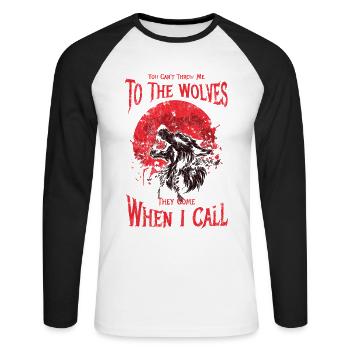Vous ne pouvez pas me blâmer sur les loups pour - T-shirt baseball manches longues Homme - blanc/noir - Devant - Nik (191cm)