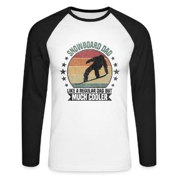 Snowboard dad - Unisex Baseballshirt langarm - Weiß/Schwarz - Vorne - Nik (191cm)
