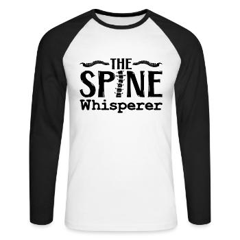 Chiropraktik Chiropraktiker Physio Massage Sprüche - Unisex Baseballshirt langarm - Weiß/Schwarz - Vorne - Nik (191cm)