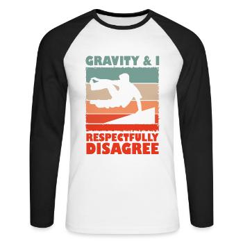 Parkour - Freerunning Design mit coolem Spruch - Unisex Baseballshirt langarm - Weiß/Schwarz - Vorne - Nik (191cm)