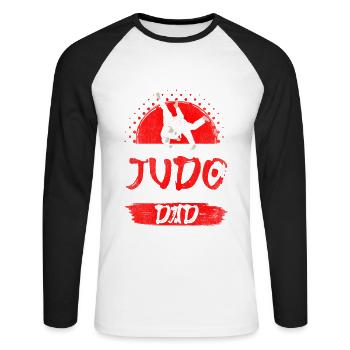 My Favorite Judo Fighter Calls Me Papa Design - Unisex Long Sleeve Baseball T-Shirt - white/black - Front - Nik (191cm)