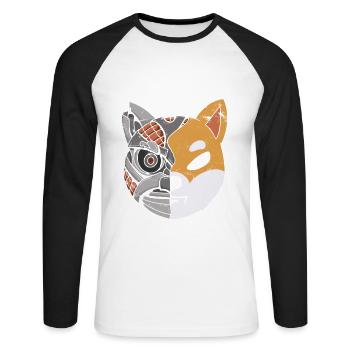 Roboterdesign Für Roboteringenieur Oder Fans - Unisex Baseballshirt langarm - Weiß/Schwarz - Vorne - Nik (191cm)