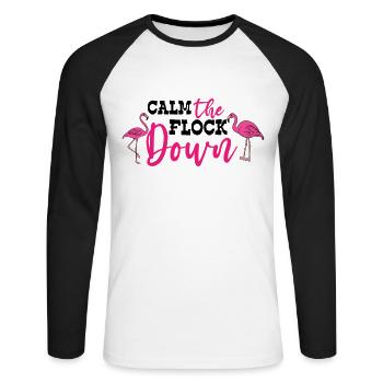 Flamingo Pink Flamingo Flamingo Gift - Unisex Long Sleeve Baseball T-Shirt - white/black - Front - Nik (191cm)