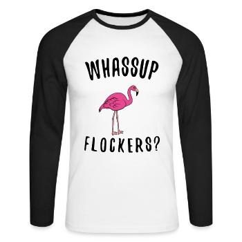 Flamingo Pink Flamingo Flamingo Gift - Unisex Long Sleeve Baseball T-Shirt - white/black - Front - Nik (191cm)