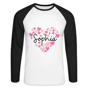 J’adore Sophia - T-shirt baseball manches longues Homme - blanc/noir - Devant - Nik (191cm)