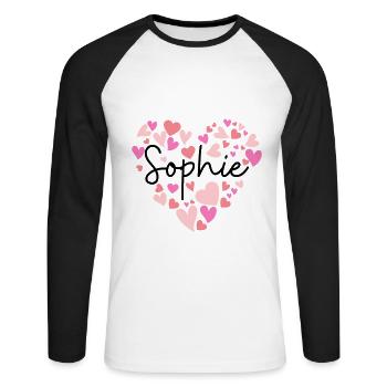 J’adore Sophie - T-shirt baseball manches longues Homme - blanc/noir - Devant - Nik (191cm)