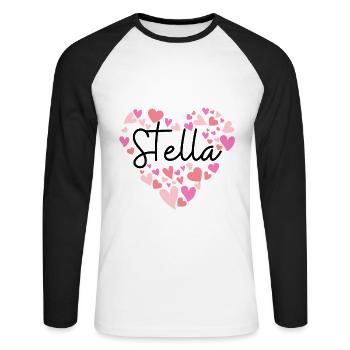 I love Stella - Unisex Long Sleeve Baseball T-Shirt - white/black - Front - Nik (191cm)