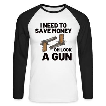 Gun Rights Gun Lover 2nd Change Gift Idea - Unisex Long Sleeve Baseball T-Shirt - white/black - Front - Nik (191cm)