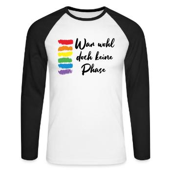 Was probably not a phase LGBT gift - Unisex Long Sleeve Baseball T-Shirt - white/black - Front - Nik (191cm)