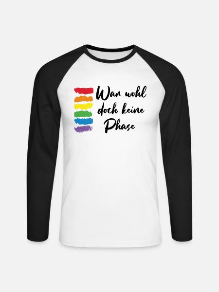 War wohl doch keine Phase LGBT Geschenk - Unisex Baseballshirt langarm - Weiß/Schwarz