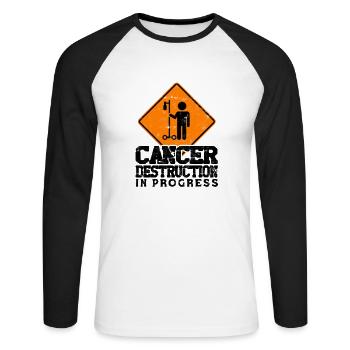 Krebszerstörung im Gange - Krankenhaus - Unisex Baseballshirt langarm - Weiß/Schwarz - Vorne - Nik (191cm)