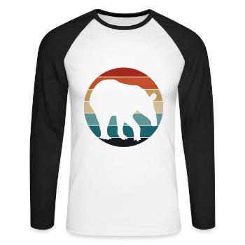 Tapir Scabbard Tapir pour les gardiens d’animaux Gardiens de zoo - T-shirt baseball manches longues Homme - blanc/noir - Devant - Nik (191cm)