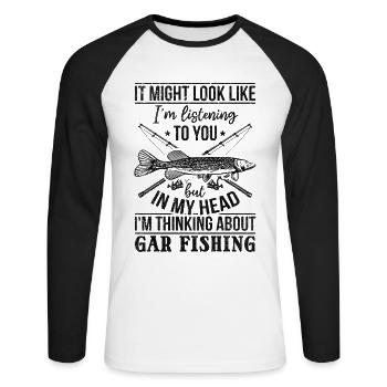 Il pourrait sembler que j'essaie de - T-shirt baseball manches longues Homme - blanc/noir - Devant - Nik (191cm)