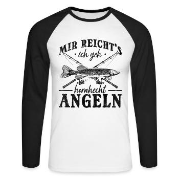 Mir Reicht's Ich Geh Hornhecht Angeln I Hornhecht - Unisex Baseballshirt langarm - Weiß/Schwarz - Vorne - Nik (191cm)