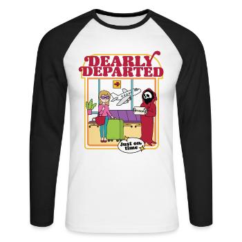 Dearly Departed - Karen - Juste à l’heure - T-shirt baseball manches longues Homme - blanc/noir - Devant - Nik (191cm)