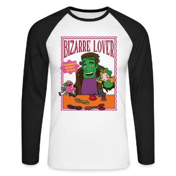 Bizarre Lover - Franky's Secret Affair - Unisex Long Sleeve Baseball T-Shirt - white/black - Front - Nik (191cm)