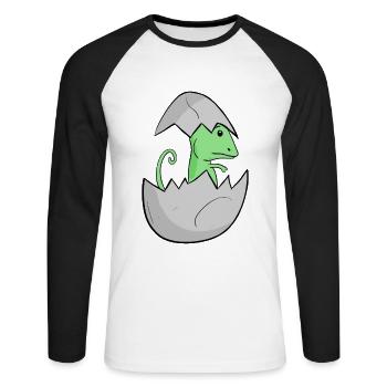 Chameleon Baby - Unisex Long Sleeve Baseball T-Shirt - white/black - Front - Nik (191cm)