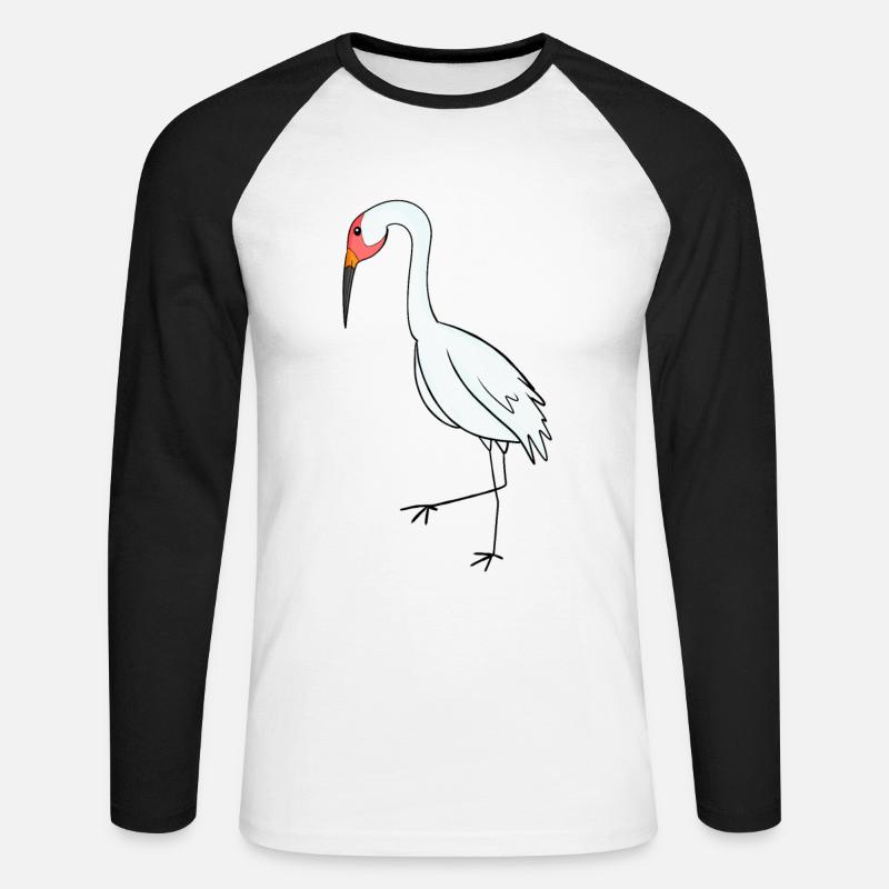 Zugvögel Kranich Vogel - Unisex Baseballshirt langarm - Weiß/Schwarz