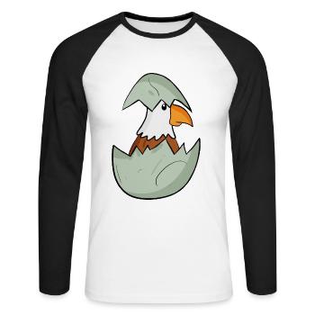 Bébé Aigle - T-shirt baseball manches longues Homme - blanc/noir - Devant - Nik (191cm)