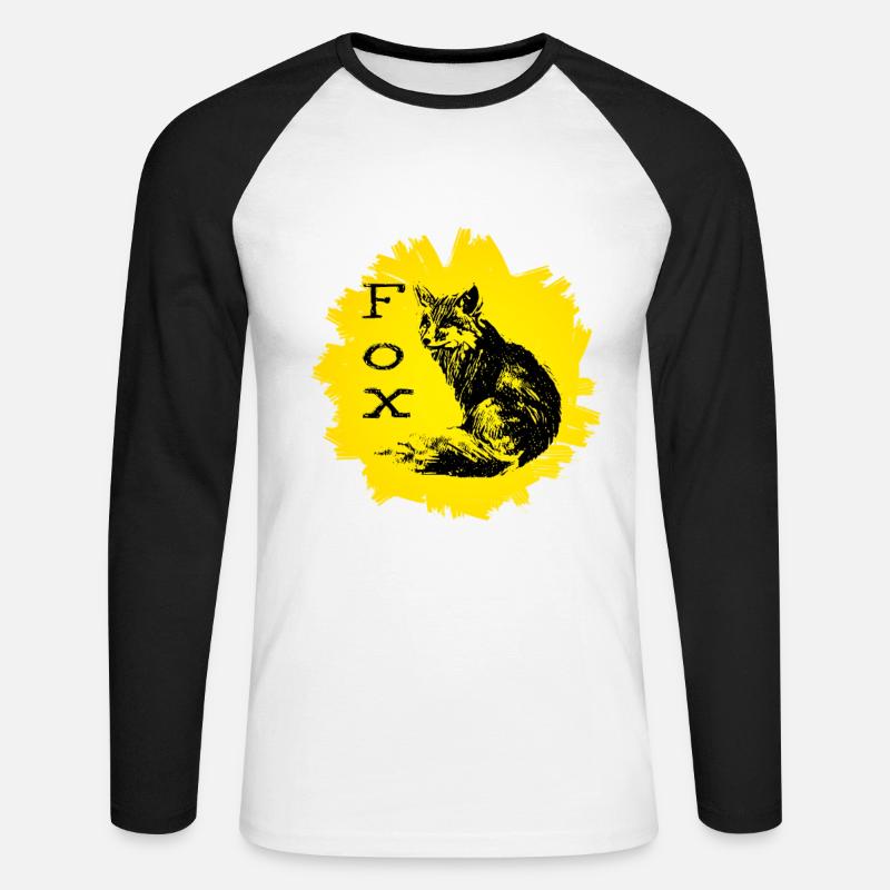 Fuchs - Unisex Baseballshirt langarm - Weiß/Schwarz