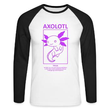 Axolotl Love Ambystoma Amphibians Aquarium - Unisex Long Sleeve Baseball T-Shirt - white/black - Front - Nik (191cm)
