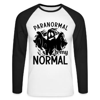 Ghost Hunter Paranormal Ghost Hunt Gift Idea - Unisex Long Sleeve Baseball T-Shirt - white/black - Front - Nik (191cm)