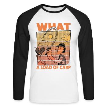 What A Load Of Carp - Fishing - Fisherman - Funny - Unisex Long Sleeve Baseball T-Shirt - white/black - Front - Nik (191cm)