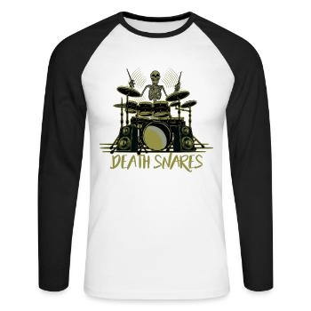 Death Snares - Groupe de musique - Batteurs - Schlagze - T-shirt baseball manches longues Homme - blanc/noir - Devant - Nik (191cm)