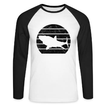 Shark Fish Shark Lover Shark Great White Shark - Unisex Long Sleeve Baseball T-Shirt - white/black - Front - Nik (191cm)