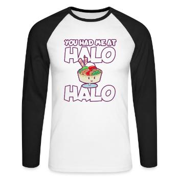Philippines Filipina Drapeau Fils Mère I Cadeau - T-shirt baseball manches longues Homme - blanc/noir - Devant - Nik (191cm)