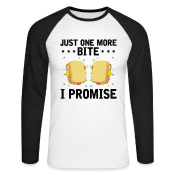 Nourriture Amour Sandwich Fromage Cadeau Ketchup - T-shirt baseball manches longues Homme - blanc/noir - Devant - Nik (191cm)