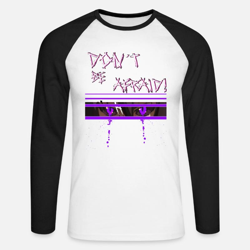Angry Anime - Unisex Baseballshirt langarm - Weiß/Schwarz