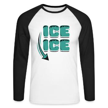 Annonce de grossesse - T-shirt baseball manches longues Homme - blanc/noir - Devant - Nik (191cm)