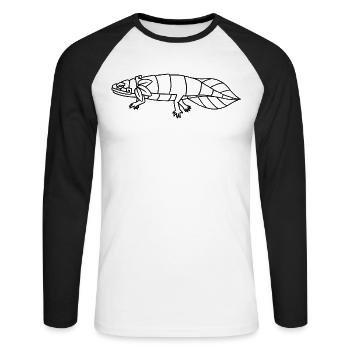 Quetzalcoatl Axolotl Aztecs Maya Ancient Inca Gesc - Unisex Long Sleeve Baseball T-Shirt - white/black - Front - Nik (191cm)
