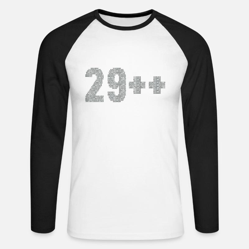 29++ Programmierer Softwareentwickler Coder 30. - Unisex Baseballshirt langarm - Weiß/Schwarz